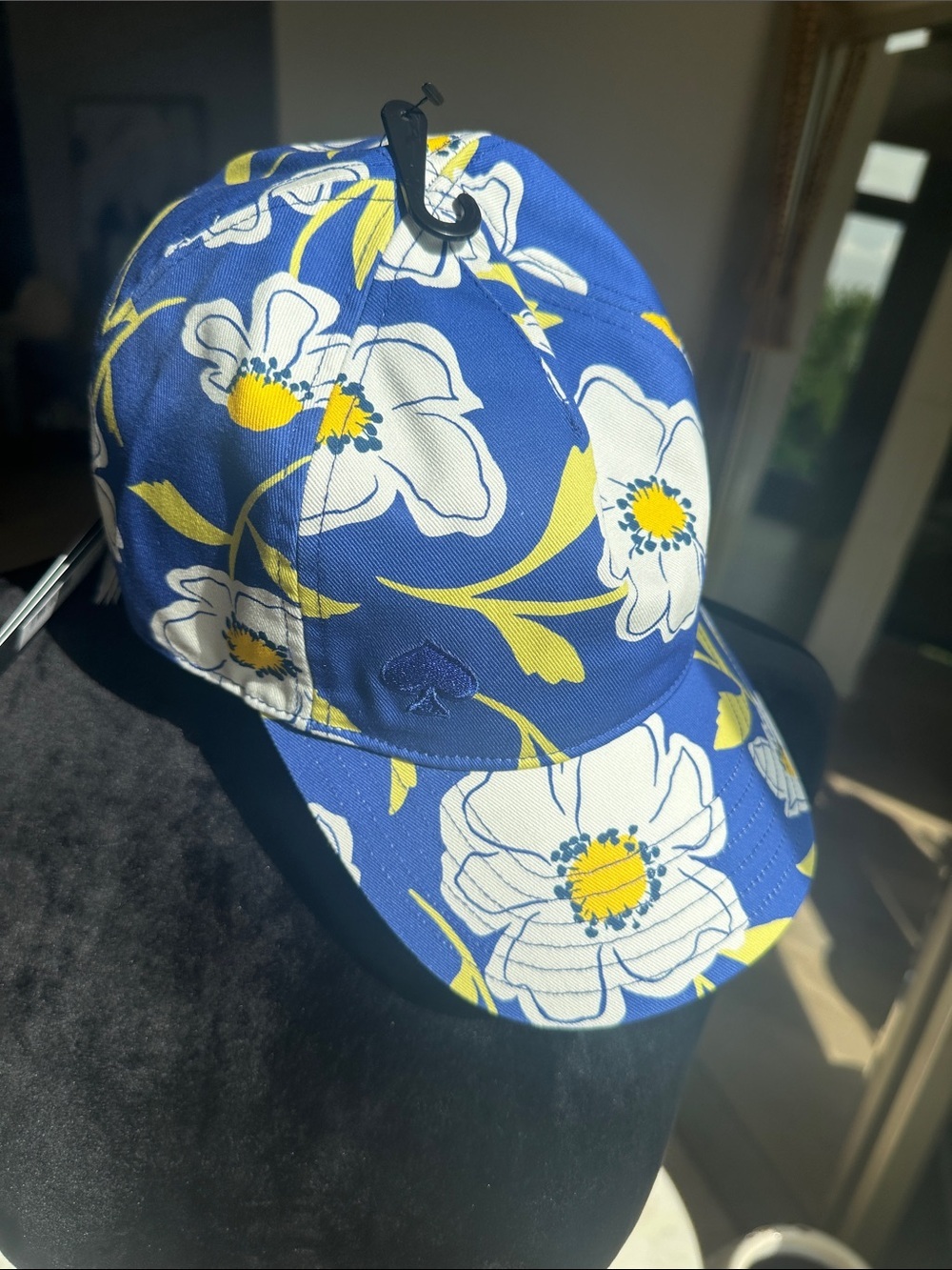 kate spade Blue Floral Cap with White and Yellow Flowers